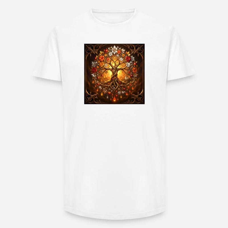 Lumineszierender Lebensbaum - Long Fit Männer T-Shirt - Weiß