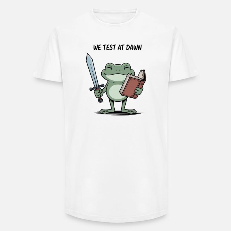 Dawn Quest Frog: Sword & Scroll - Long Fit Men's T-Shirt - white