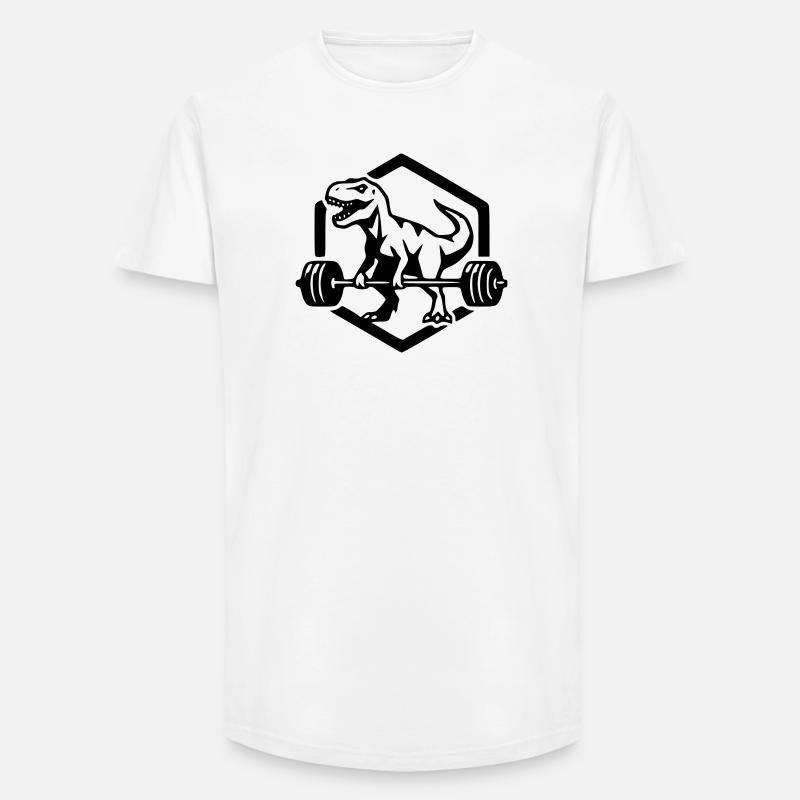 T-Rex - T-shirt coupe longue homme - blanc
