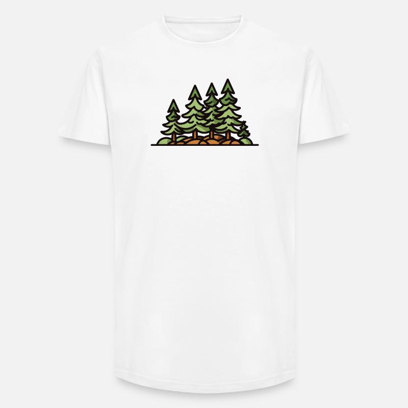 Forest Trees - Long Fit Men's T-Shirt - white