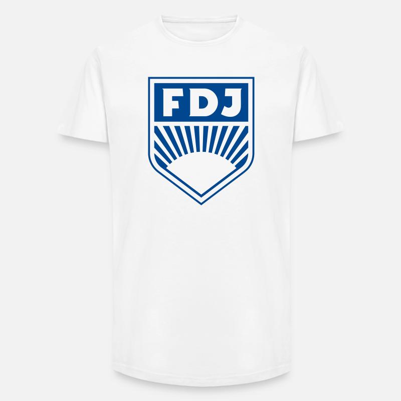 FDJ - Freie Deutsche Jugend Abzeichen (einfarbig) - Long Fit Männer T-Shirt - Weiß