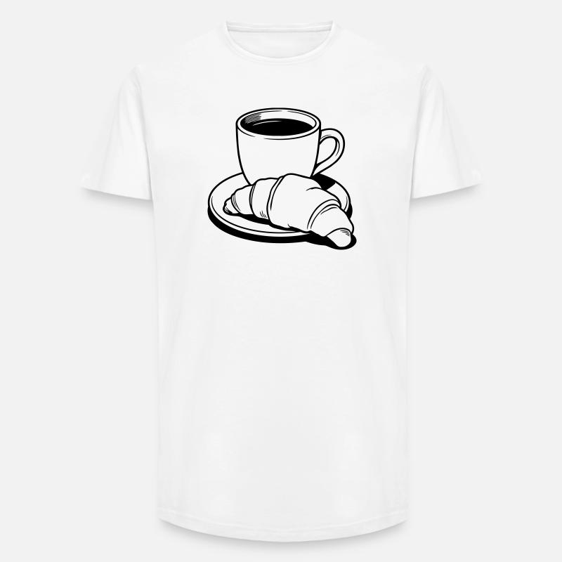 Kaffeecroissant - Long Fit Männer T-Shirt - Weiß