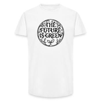 Avenir vert - T-shirt coupe longue homme - blanc - Devant - AI Model Male 185 light (185cm)