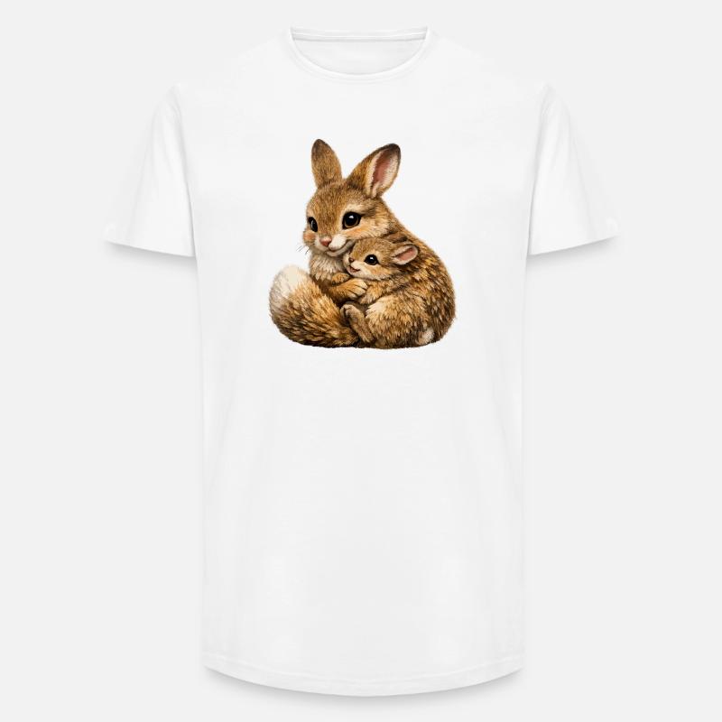 Hase umarmt Mutter und Junges - Long Fit Männer T-Shirt - Weiß