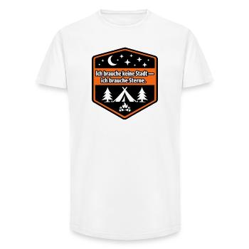 Camper Van, Kastenwagen, Wohnmobil - Long Fit Männer T-Shirt - Weiß - Vorne - AI Model Male 185 light (185cm)