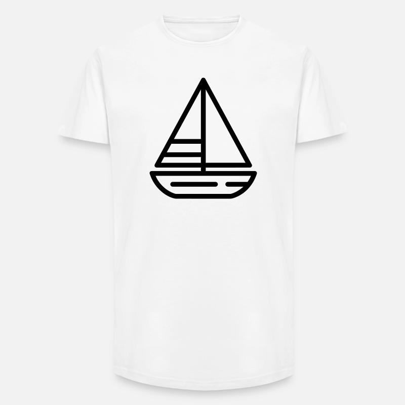 sailing ship - Long Fit Men's T-Shirt - white
