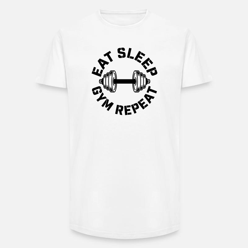 Fitnessstudio - Long Fit Männer T-Shirt - Weiß