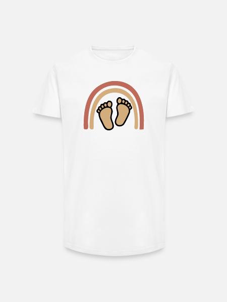 Baby Feet Rainbow Boho - Long Fit Men's T-Shirt - white