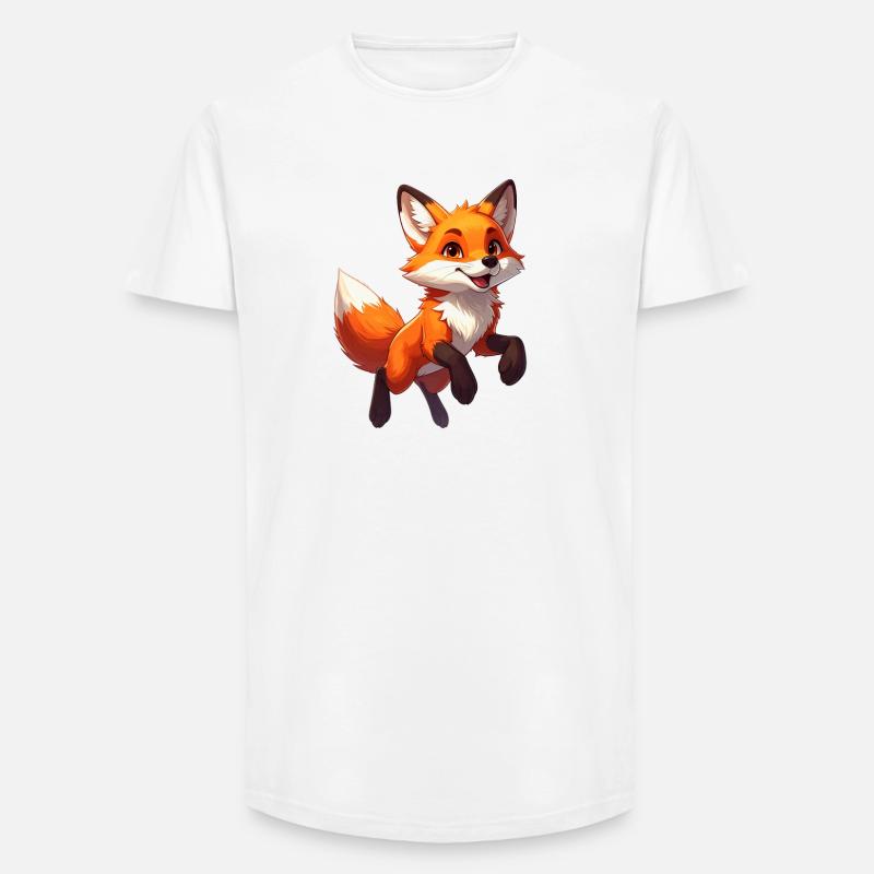 Springender Fuchs - Long Fit Männer T-Shirt - Weiß