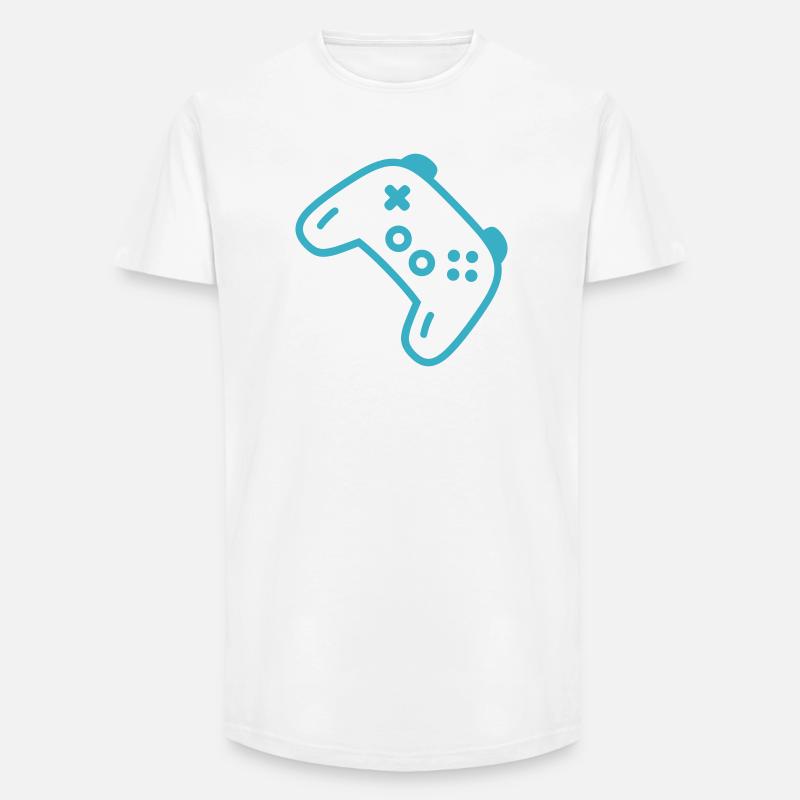Türkise Controller-Silhouette - Long Fit Männer T-Shirt - Weiß