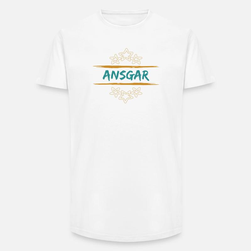 Ansgar - Long Fit Männer T-Shirt - Weiß