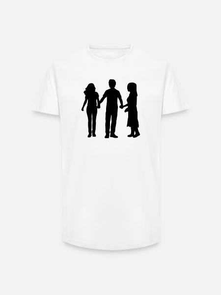People Group Silhouette Friends Team Together - Long Fit Men's T-Shirt - white