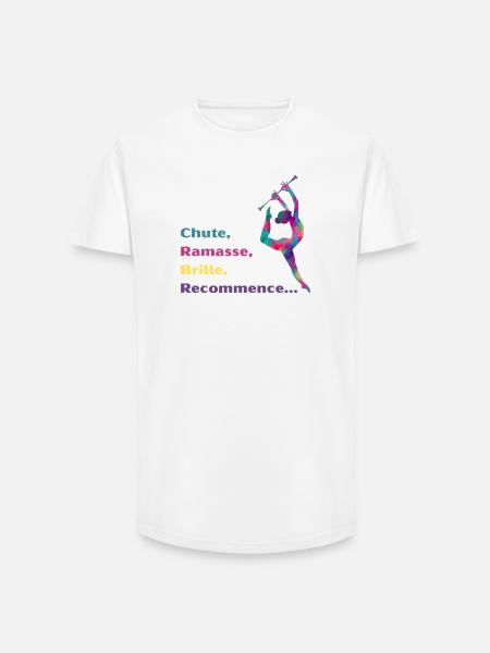 Chute-_Ramasse-_Recommence-- - T-shirt coupe longue homme - blanc