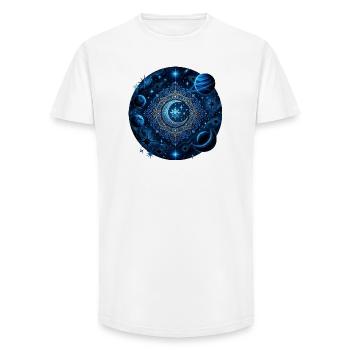 Space Planets Galaxies Stars Moons - Long Fit Men's T-Shirt - white - Front - AI Model Male 185 light (185cm)