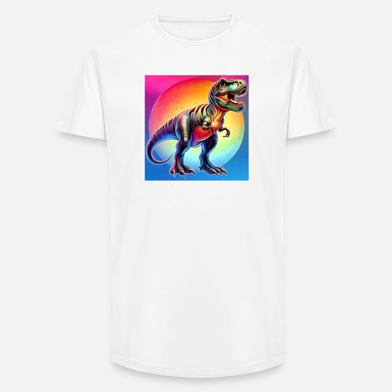 Dinosaurier - Long Fit Männer T-Shirt - Weiß