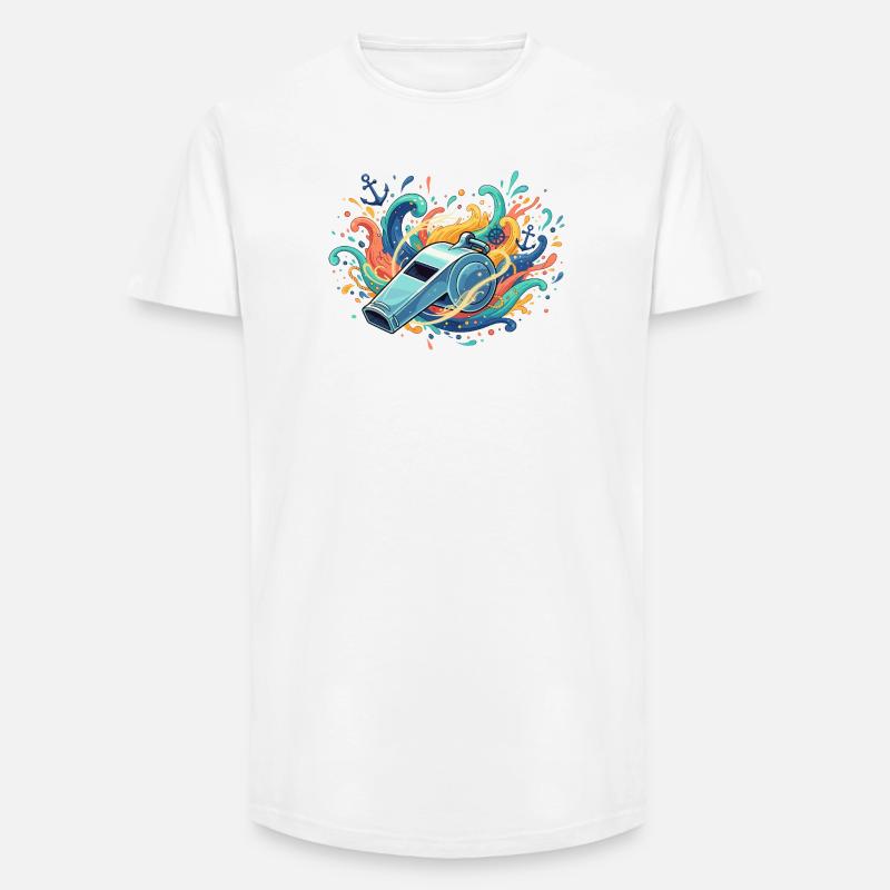 Maritime Pfeife im Farbschwall - Long Fit Männer T-Shirt - Weiß