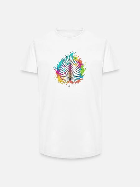 Bunte Palmenfächer Farbexplosion - Long Fit Männer T-Shirt - Weiß
