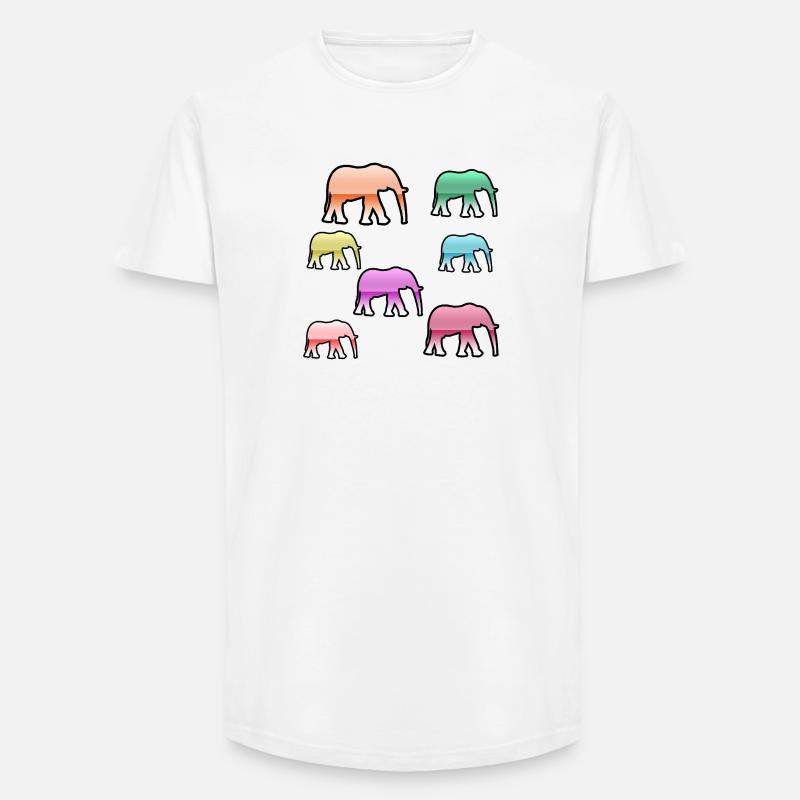Elefanten - Long Fit Männer T-Shirt - Weiß