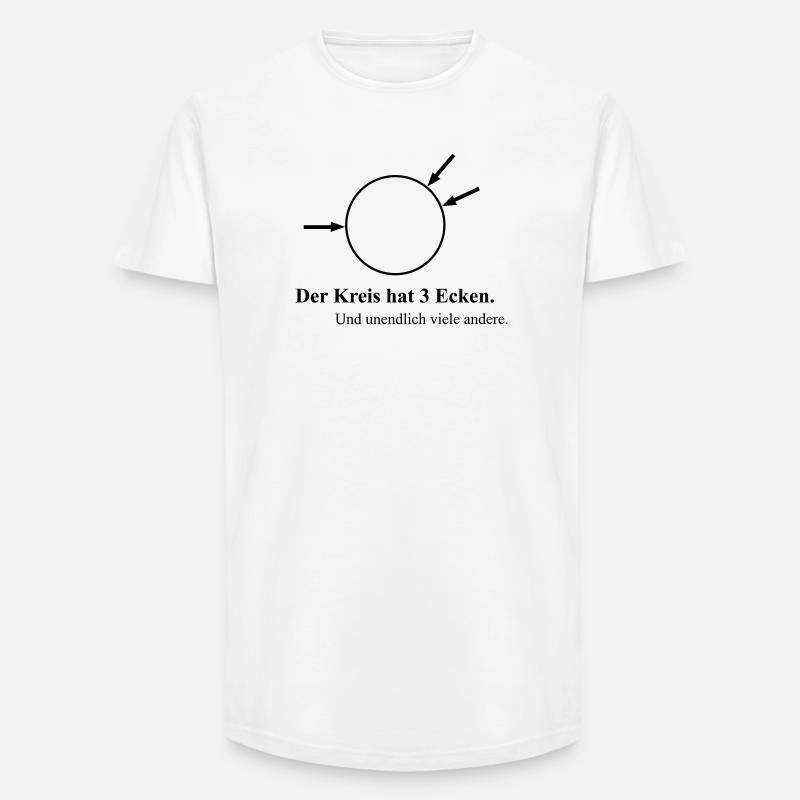 Drei Ecken - Long Fit Männer T-Shirt - Weiß