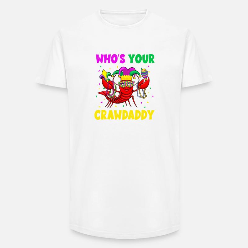 Masque de Mardi Gras Crawdaddy - T-shirt coupe longue homme - blanc