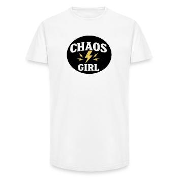 Chaos Girl - Long Fit Men's T-Shirt - white - Front - AI Model Male 185 light (185cm)