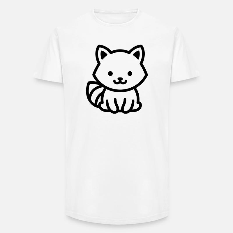raton laveur - T-shirt coupe longue homme - blanc