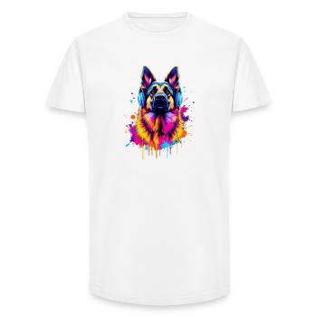 German Shepherd - Long Fit Men's T-Shirt - white - Front - AI Model Male 185 light (185cm)