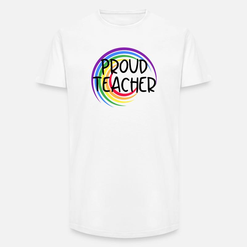 Stolzer Lehrer LGBTQ Pride Regenbogendesign - Long Fit Männer T-Shirt - Weiß