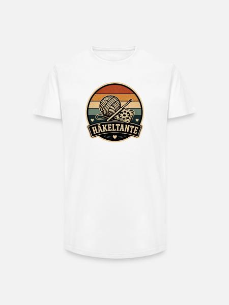 Häkeltante Retro - Long Fit Männer T-Shirt - Weiß