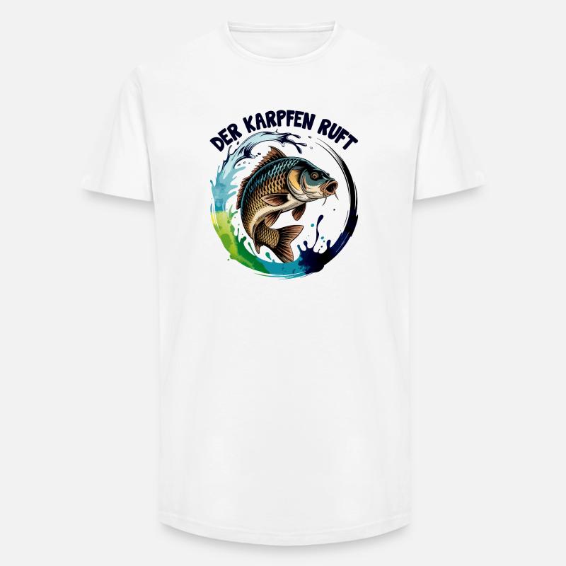 Der Karpfen ruft - Long Fit Männer T-Shirt - Weiß