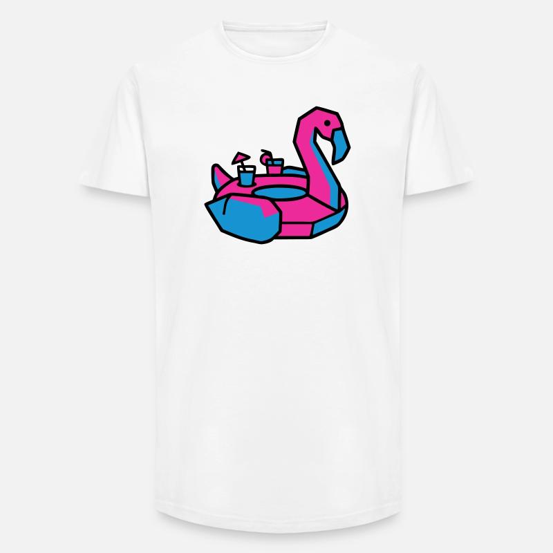 Flamingo Schwimmtier Pool Party - Long Fit Männer T-Shirt - Weiß