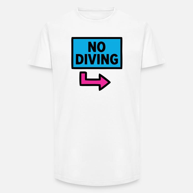 No Diving Sign Pool Retro - Long Fit Men's T-Shirt - white