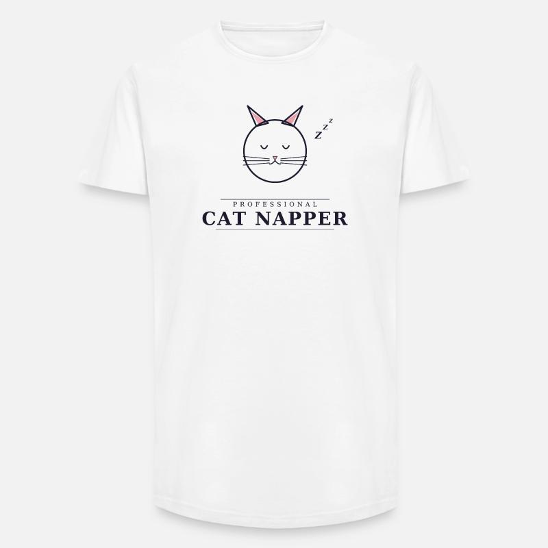 professional cat napper - Long Fit Männer T-Shirt - Weiß