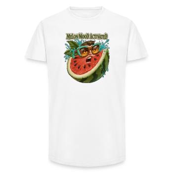 Melon Mood Activated Funny Watermelon Face - Long Fit Men's T-Shirt - white - Front - AI Model Male 185 light (185cm)