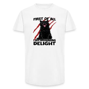 Naughty Black Cat Goblin Fashion Cat Madness - Long Fit Men's T-Shirt - white - Front - AI Model Male 185 light (185cm)