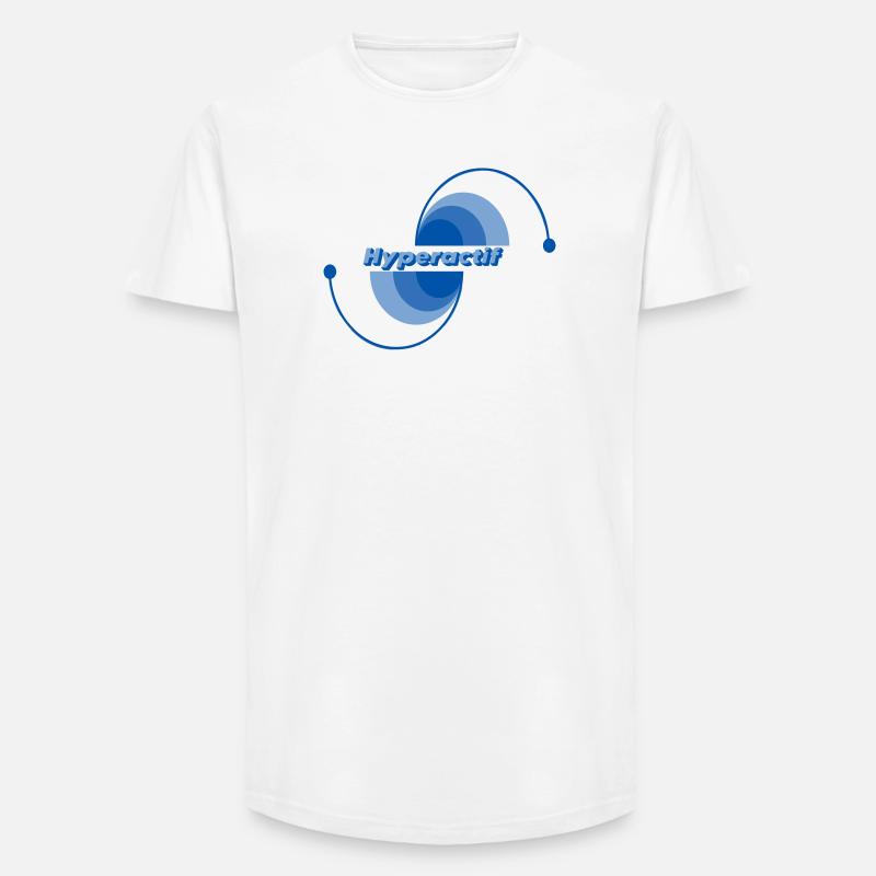 Hyperactive - Long Fit Men's T-Shirt - white