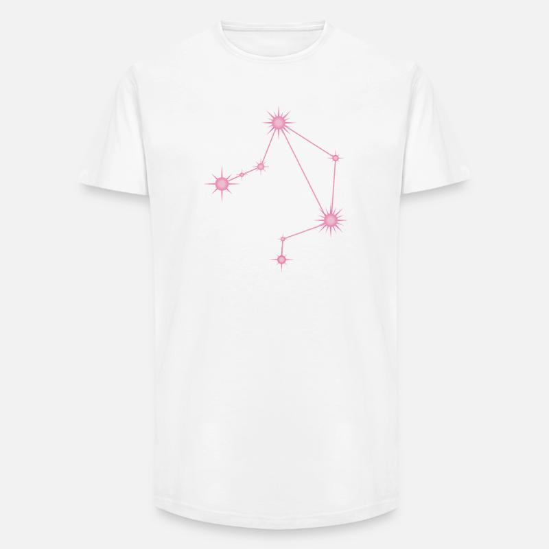 Waagestern, Sternbild, Tierkreiszeichen, Pastellrosa - Long Fit Männer T-Shirt - Weiß