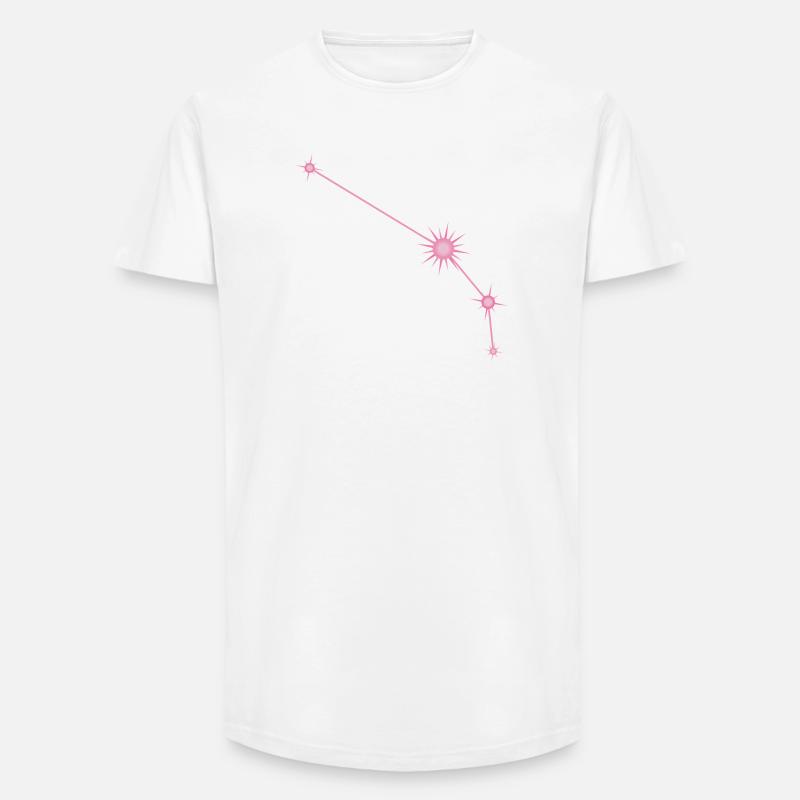 Widderstern Sternbild Tierkreiszeichen Pastellrosa - Long Fit Männer T-Shirt - Weiß