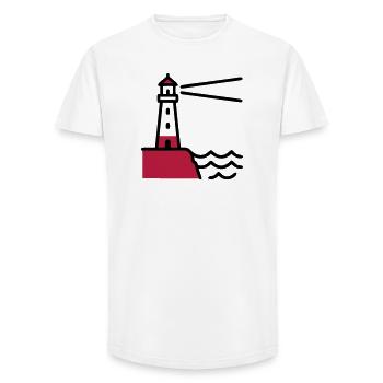 Marine maritime de la Côte du Phare - T-shirt coupe longue homme - blanc - Devant - AI Model Male 185 light (185cm)