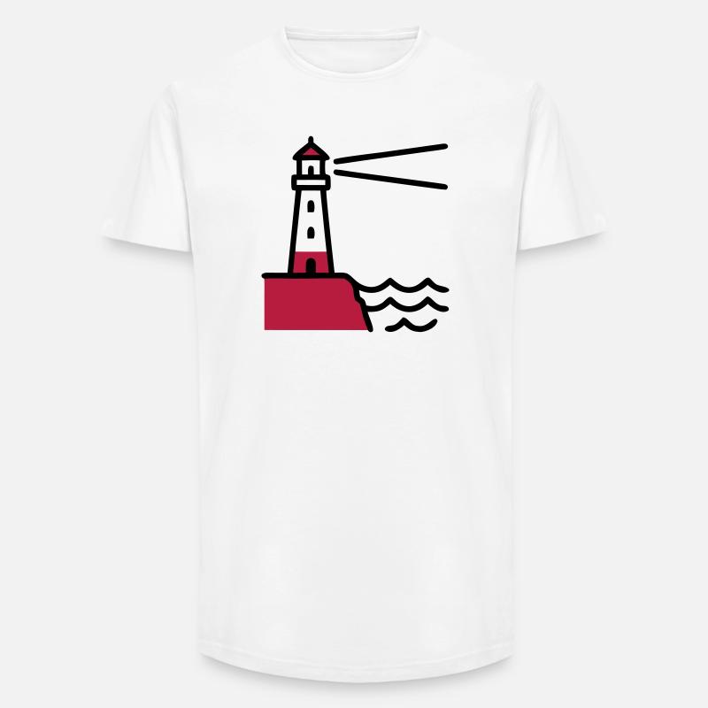 Leuchtturm Küste Maritim Meer - Long Fit Männer T-Shirt - Weiß
