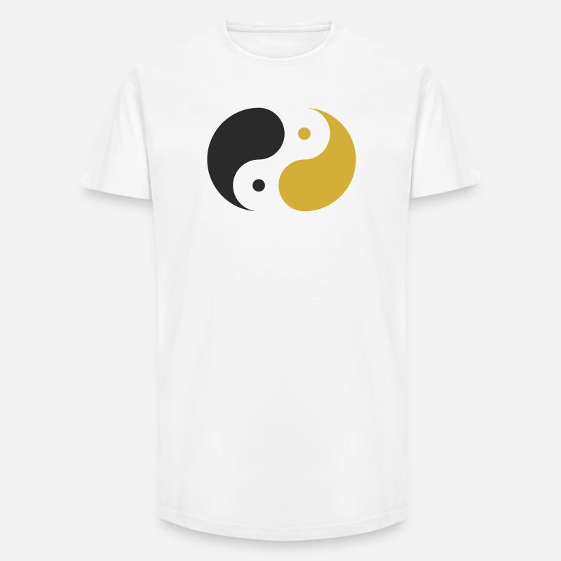 Yin & Yang - Long Fit Männer T-Shirt - Weiß