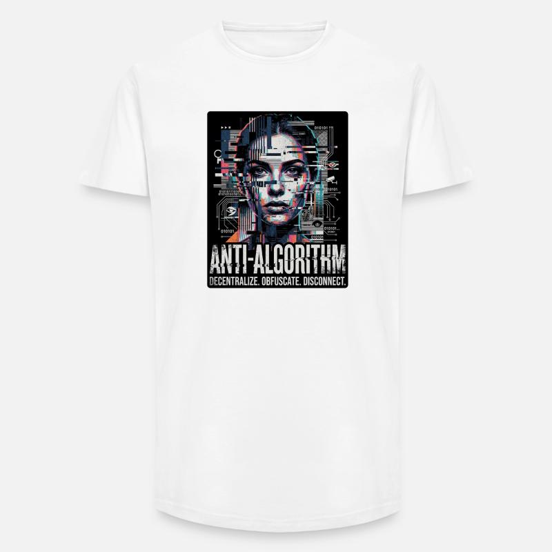 Anti Algorithme - T-shirt coupe longue homme - blanc