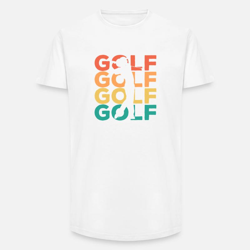 Rainbow Golf Swing Silhouette - Long Fit Männer T-Shirt - Weiß