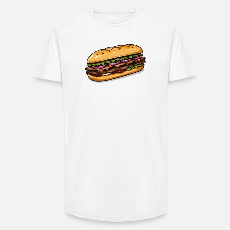 Sandwich Illustration - Long Fit Männer T-Shirt - Weiß
