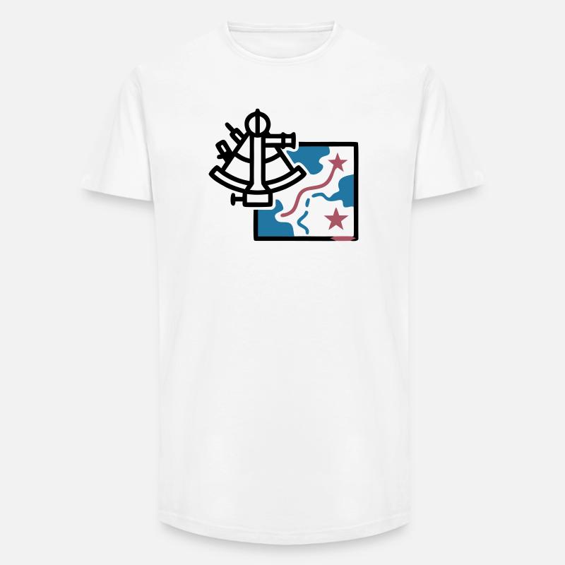 Sextant Navigation Map Vector - Long Fit Men's T-Shirt - white