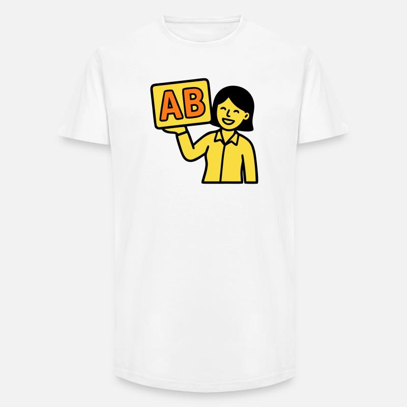 Teacher Elementary School ABC Vector - Long Fit Men's T-Shirt - white