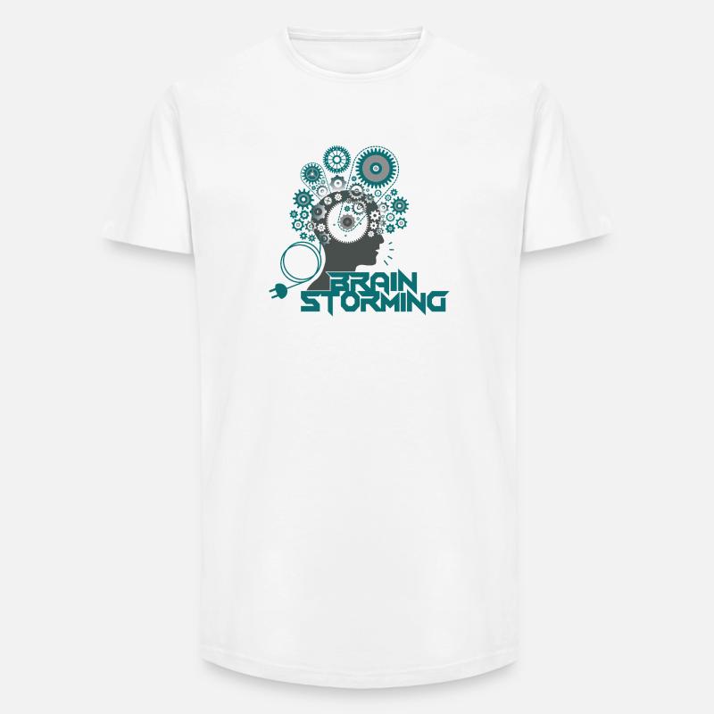 Brainstorming Head – Büro & Office Ideen - Long Fit Männer T-Shirt - Weiß