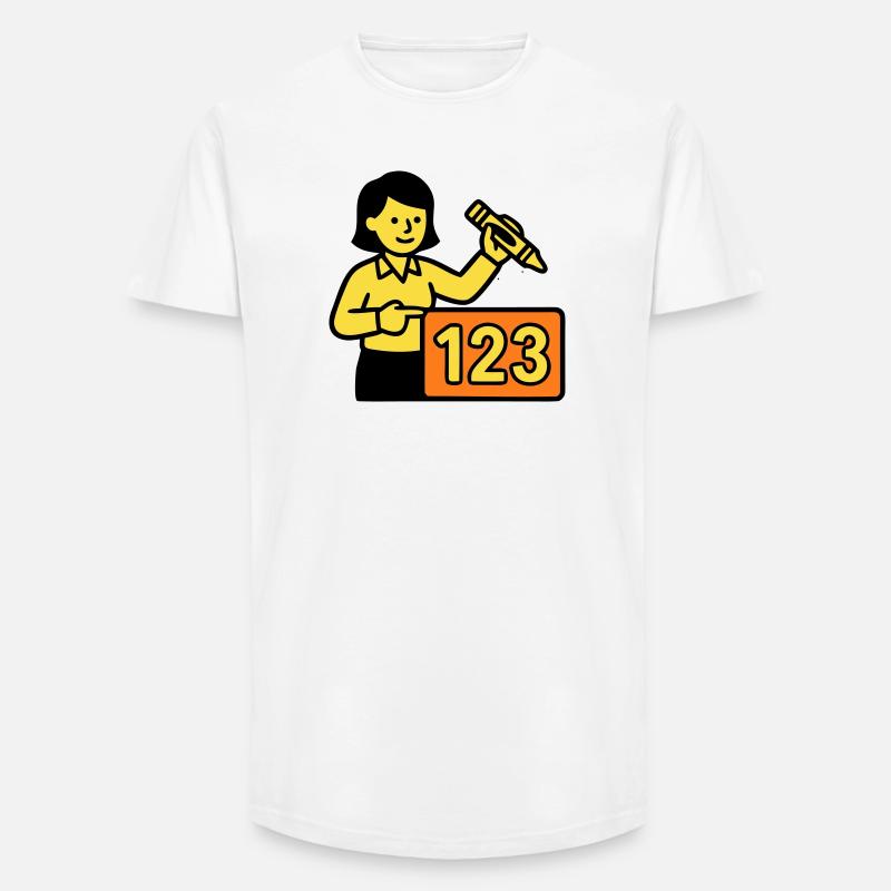 Lehrerin Mathe 123 Schule - Long Fit Männer T-Shirt - Weiß