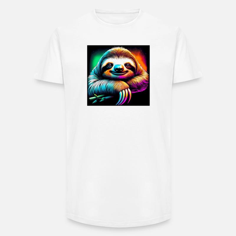 Faultier - Long Fit Männer T-Shirt - Weiß