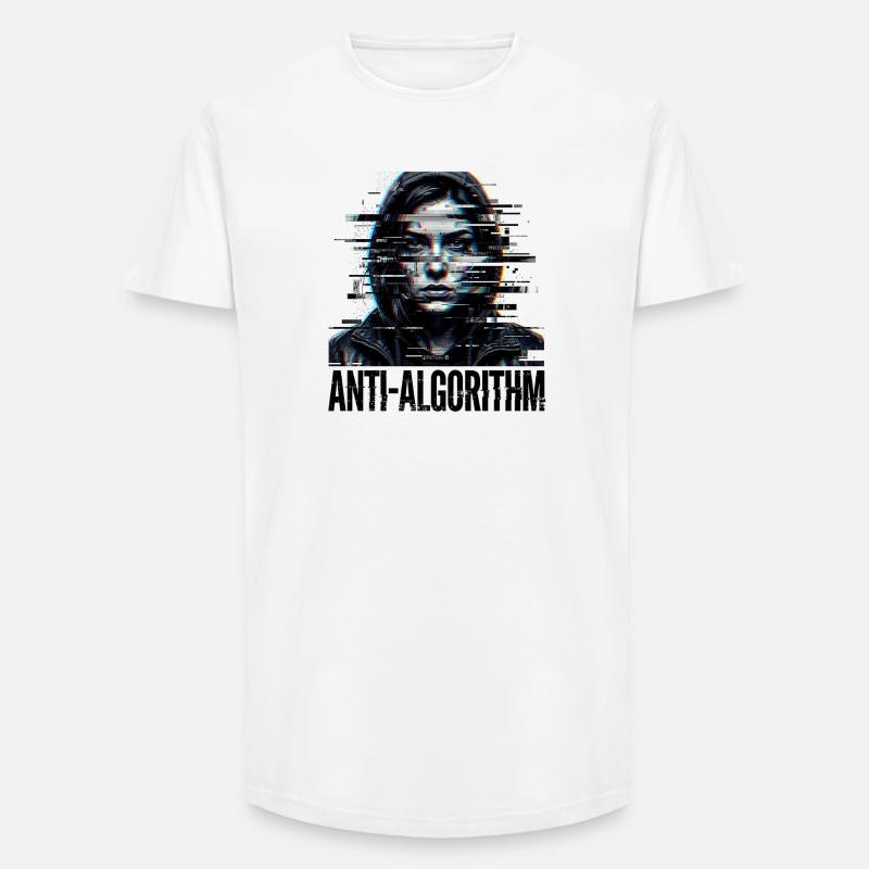 Anti Algorithm Digital - Long Fit Men's T-Shirt - white